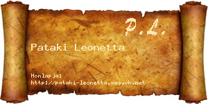 Pataki Leonetta névjegykártya